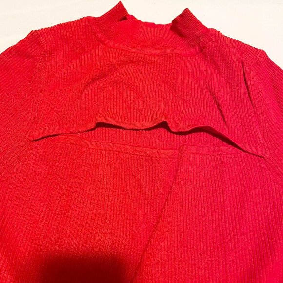 Zara Cutout Red Womens Long Dress Size Medium - Picture 5 of 15